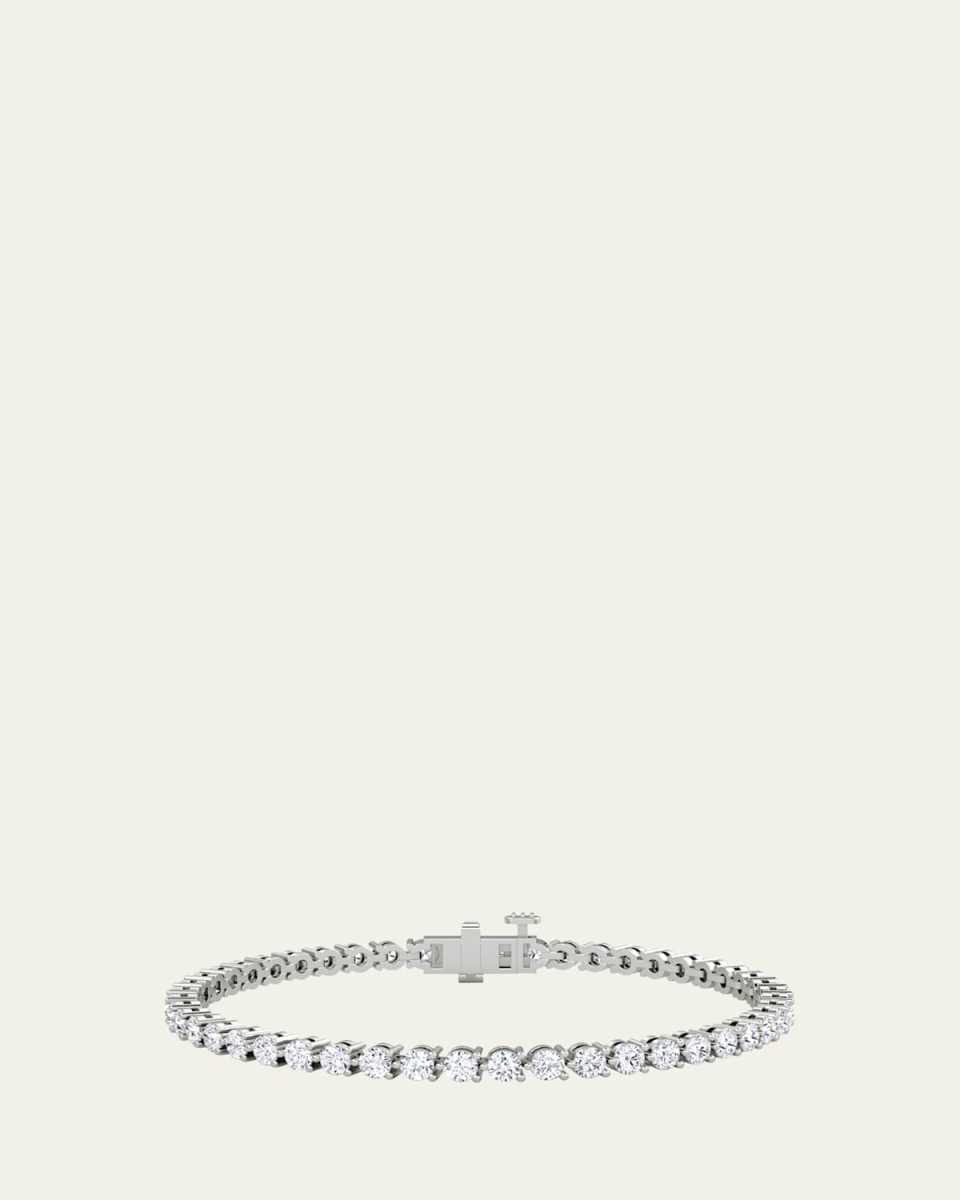 14K White Gold Round Lab Grown Diamond Tennis Bracelet, 4.30tcw
